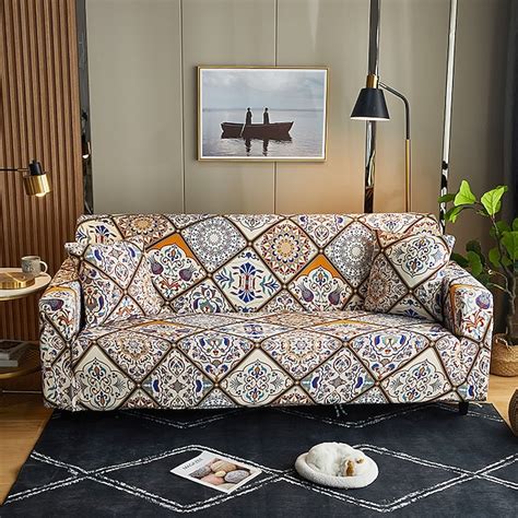 Boho Spandex Couch Covers Sectional Sofa Cover For Dogs Pet, Farmhouse ...