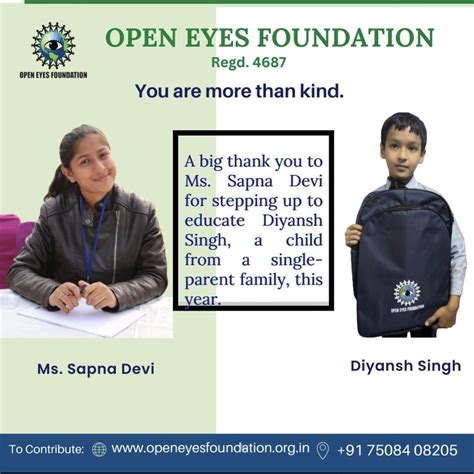 Open Eyes Foundation on LinkedIn: 04 May 2024 A big thank you to Ms ...