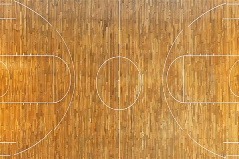 Above View of Maple Hardwood Basketball Court Surface | Premium AI ...