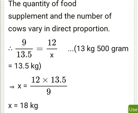 For 9 cows 13 kg 500 gram of food supplement are required everyday in ...