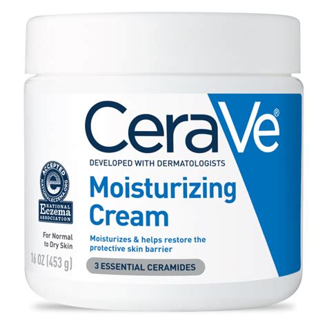 CeraVe Moisturizing Cream, Daily Face and Body Moisturizer for Dry Skin, 16 oz - Walmart.com ...