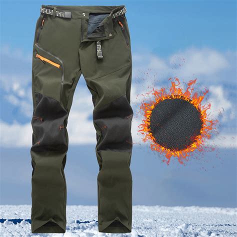 Dolkfu Green Men Pants Casual Hiking Cargo Color Block Ripstop Fleece ...