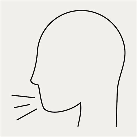 Line drawing character coughing from covid-19 symptoms element vector ...