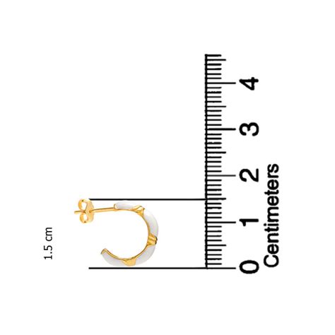 Buy LeCalla C Shape Enamel Hoop Earrings | TrueSilver