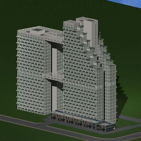 现代高层住宅公寓3dmax 模型下载-光辉城市