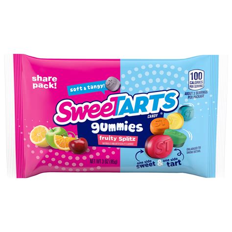 SweeTARTS Gummies Fruity Splitz, Candy, Sweet and Tart, Share Pack, 3 ...