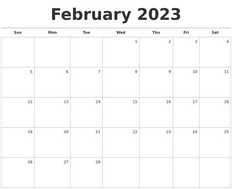 Resultado de imagen de february 2023 kalender