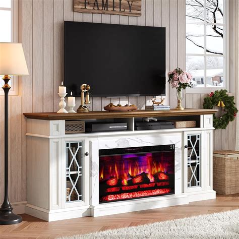 ((incomplete Box 2 of 2))AMERLIFE 70\" Farmhouse Heavy Fireplace TV ...