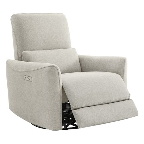 Circle 55 Crockery Polyester Upholstered Powered Reclining Swivel ...