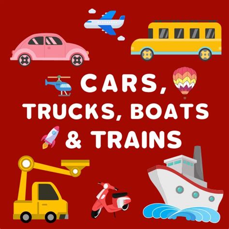 Cars, Trucks, Boats & Trains: Colouring Book For Kids Ages 2 - 4 | 100 ...