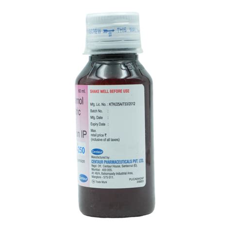 Centamol 250 mg Suspension 60 ml Price, Uses, Side Effects, Composition ...