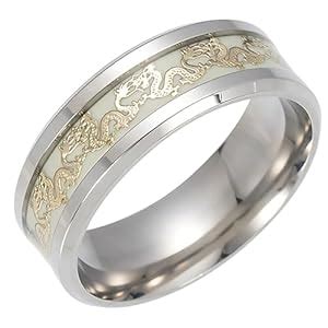 Buy Glow In The Dark Black Dragon Wedding Band for Men by Ginger Lyne ...
