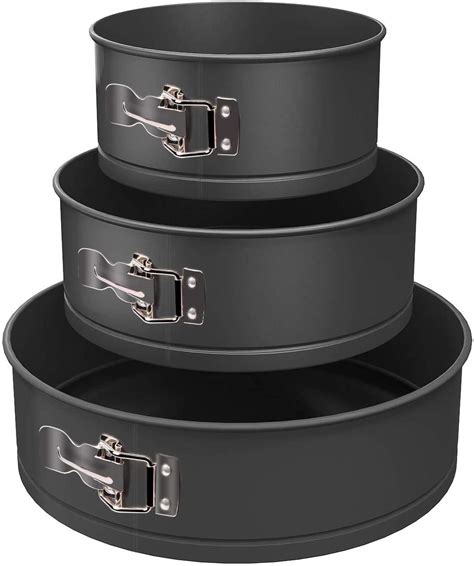 Xacton Cake 3 Pieces of Teflon Coated Spring Form Cake Mould Pan Set ...