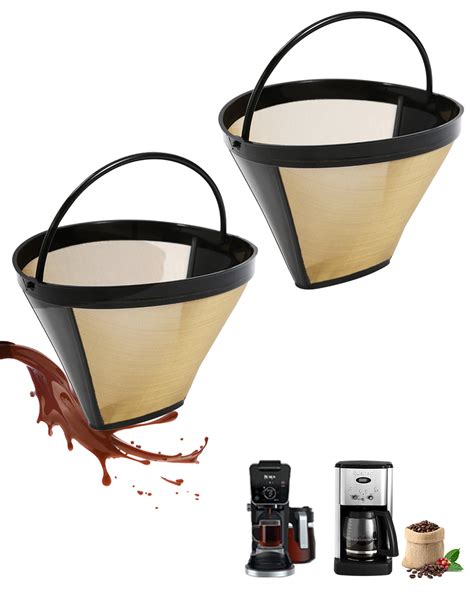 2 Pack Reusable coffee filters for cuisinart ninja coffee filter Gold ...