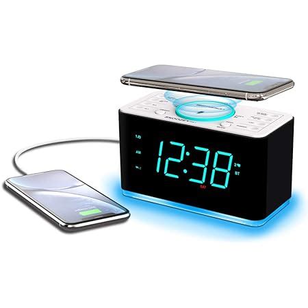 Buy Bedside Radio Alarm Clock with USB Charger, Bluetooth Speaker, QI ...