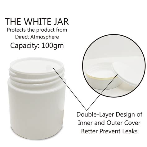 Empty white color cosmetic packaging jars with golden streak for creams ...