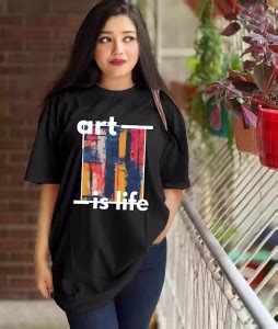 Togs & Terre Printed, Typography Women Round Neck Black T-Shirt - Buy ...