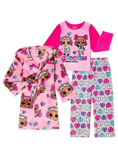 L.O.L. Surprise! Girls Pajama Robe Set, 3-Piece, Sizes - Walmart.com