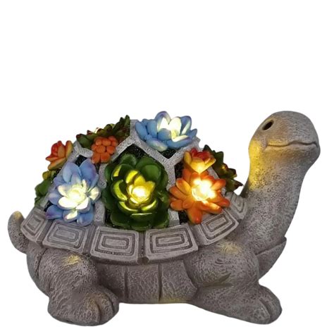 Turtle Succulent Statue Solar Light Turtle Statue – REES52