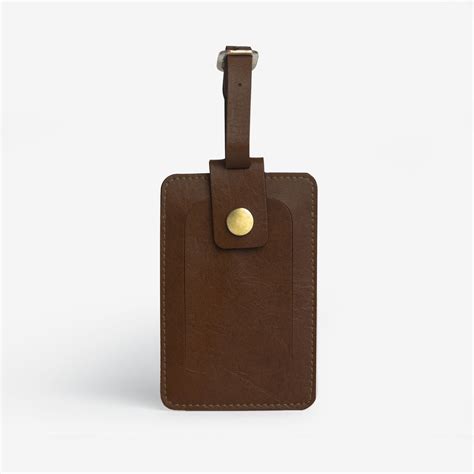 Buy Personalised Leather Luggage/Baggage Tag - Dark Brown