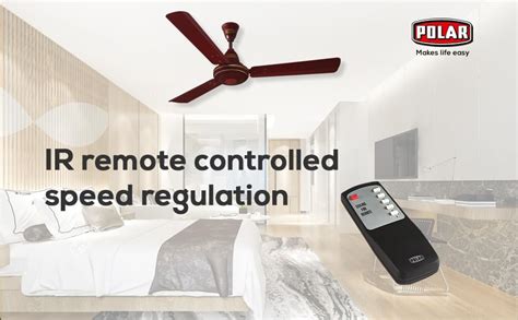 Buy POLAR BLDC PS-32 1200 Mm Ceiling Fan Brown | Rust-resistant Long ...