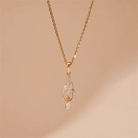 Reia Lab Diamond 14KT Yellow Gold Flame Necklace