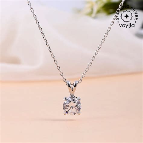 925 Sterling Silver CZ Embedded Pendant with Chain – VOYLLA