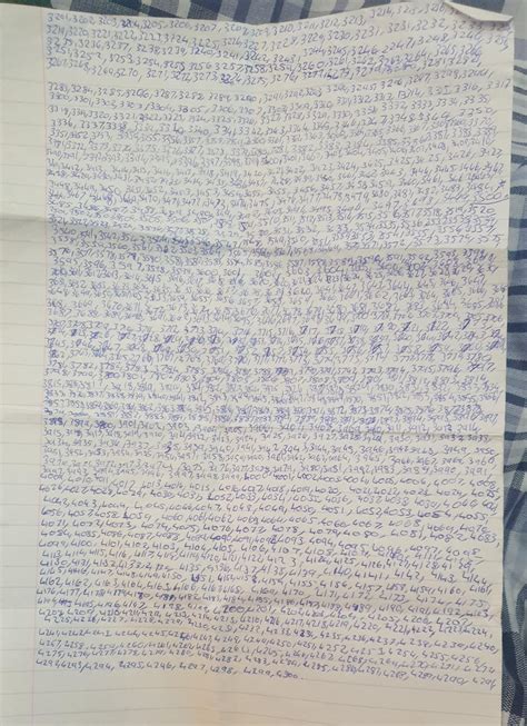 I wrote all the numbers upto 4300 (so far) when im bored in school : r ...