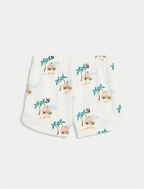 Buy 3pk Pure Cotton Palm Tree Broderie Shorts (0-3 Yrs) at Marks & Spencer