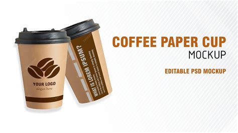 Premium PSD | Mockup coffee paper cup editable psd