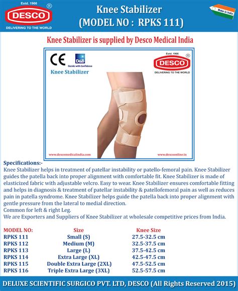 Knee Stabilizer | Manufacturer, Exporter & Supplier | DESCO India