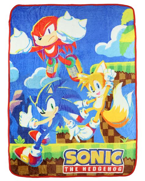 Sonic The Hedgehog Throw Blanket Knuckles Tails And Sonic Classic ...