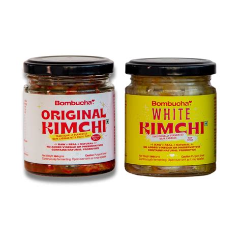 Bombucha Korean Kimchi Trial Pack | Original Kimchi 150g + White Kimchi ...