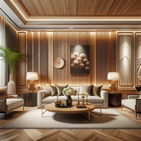 Modern Living Room With Wood Paneling