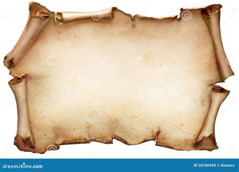 Vintage Paper Scroll Isolated on White Stock Photo - Image of crumpled ...