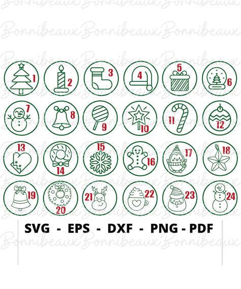 Buy Printable Advent Numbers, SVG, PNG, Dxf, EPS, Instant Download ...