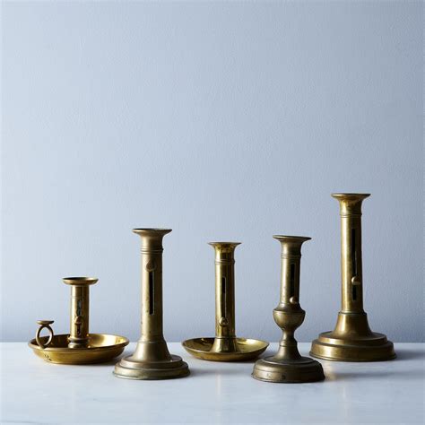 Vintage Brass Candle Holders Molded Metal Ceramic Candle Holders