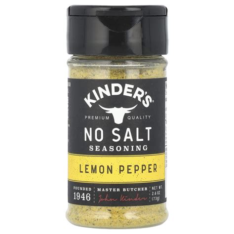 KINDER'S, No Salt Seasoning, Lemon Pepper, 2.6 oz (73 g) (ID#2615592533 ...