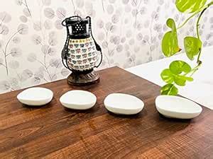 ALTAICA White Ceramic 80ml Small Sauce Bowl Set of 4 Mini Dip Bowls for ...