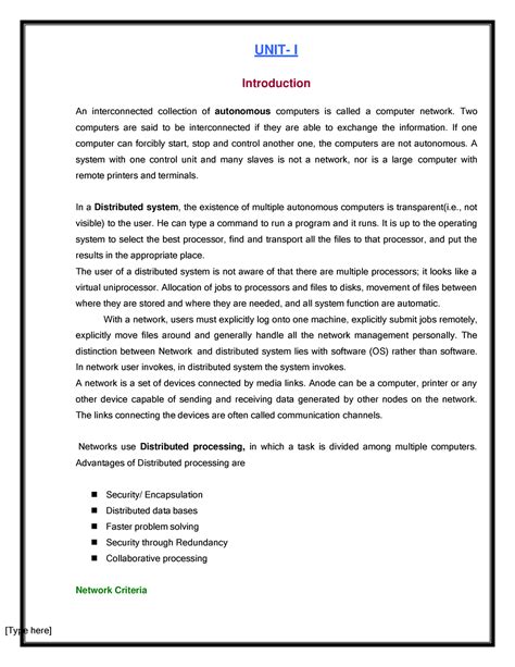 Unit 1 introduction (computer network) - UNIT- I Introduction An ...