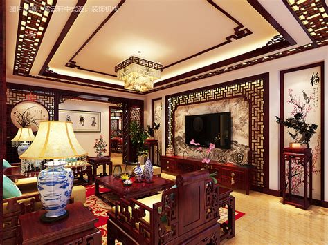 南京纯古典中式别墅装修效果图，过道中式设计_紫云轩中式设计图库