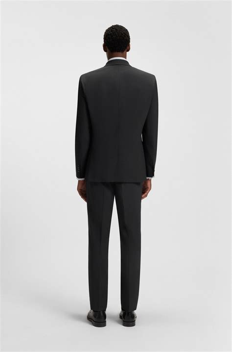 BOSS - Slim-fit suit jacket in stretch virgin wool - Dark Grey