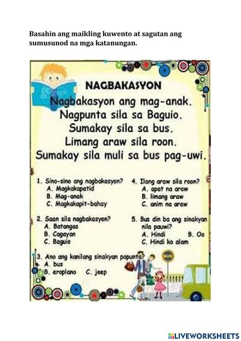 Image result for Grade 2 Worksheets Tagalog