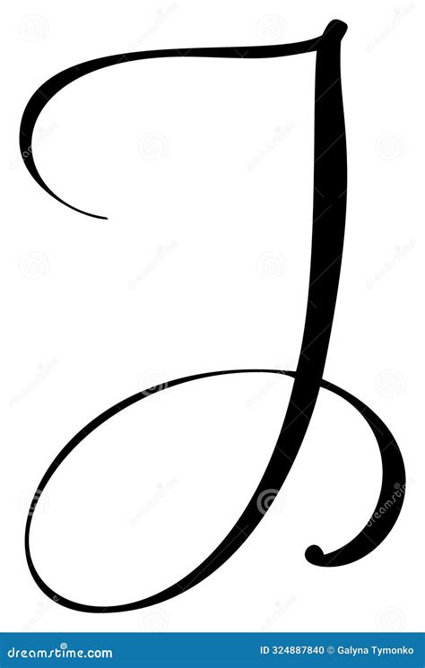 Vector Calligraphy Hand Drawn Letter J Icon Logo. Script Font ...