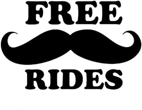 ISEE 360® Free Mustache Rides Decals Vinyl Car Sticker for Cars Bikes ...