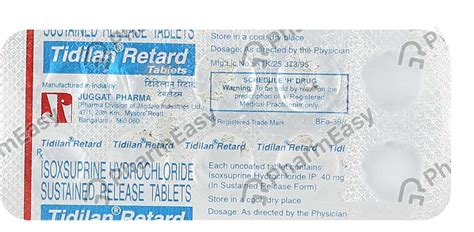 Tidilan Retard 40 MG Tablet (10): Uses, Side Effects, Price & Dosage ...