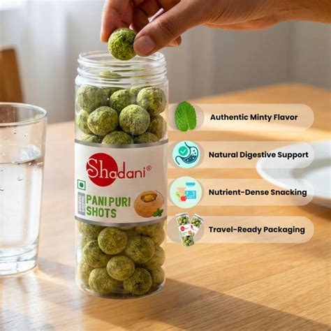 Buy Shadani Pani Puri Shots 200g | Tangy & Spicy Digestive Balls Online