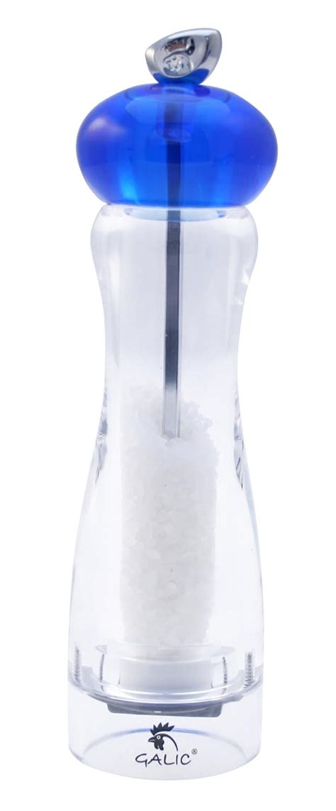 Buy Galic Andrea 8-Inch Salt Mill, Clear Acrylic Body with Blue ...