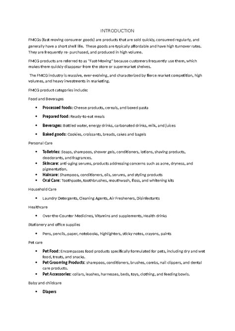 FMCG-2: Comprehensive Overview of the Fast-Moving Consumer Goods ...