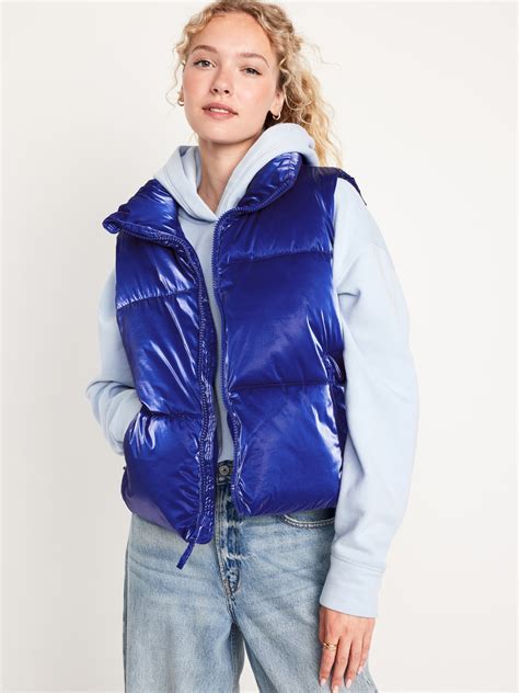 Water-Resistant Shiny Puffer Vest | Old Navy